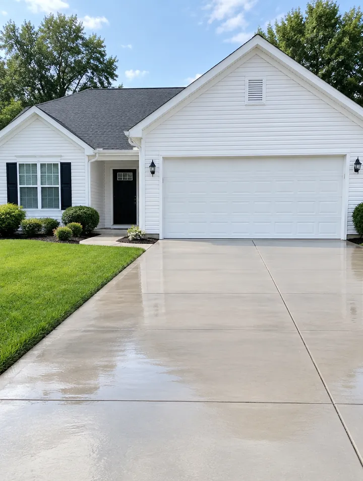 Clean house and driveway after pressure washing